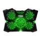 5 Fans Gaming Laptop Cooling Pad for 12""-17"" Laptops with LED Lights Dual USB Ports Adjustable Height at 1400 RPM green