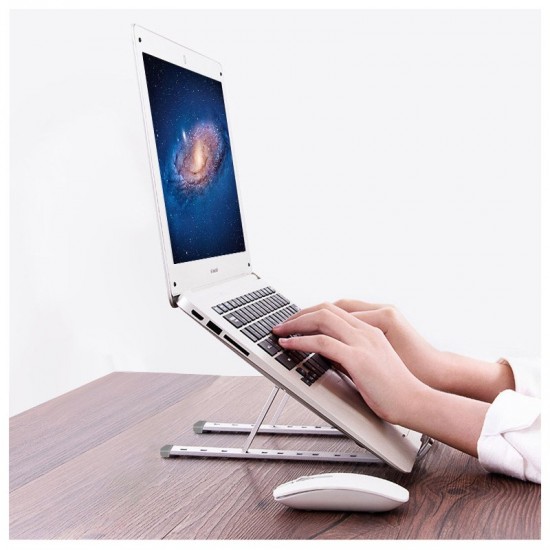Portable Adjustable Folding Laptop Stand Aluminum Alloy Laptop Desk Computer Table Stand Silver