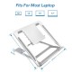 Adjustable Laptop Stand for Desk Portable 6 Steps Height Angle Foldable Computer Stand Cooling Pad Laptop Bracket Silver