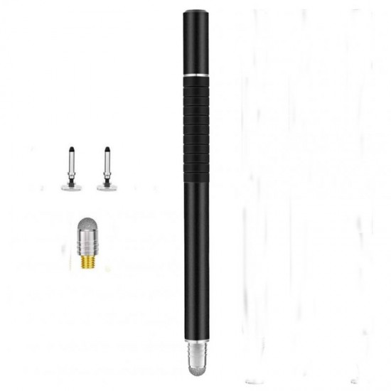Stylus Pen Capacitive Touch Screen High Accuracy Active Stylus Pen +Rubber Nib+Fiber Nib Silver