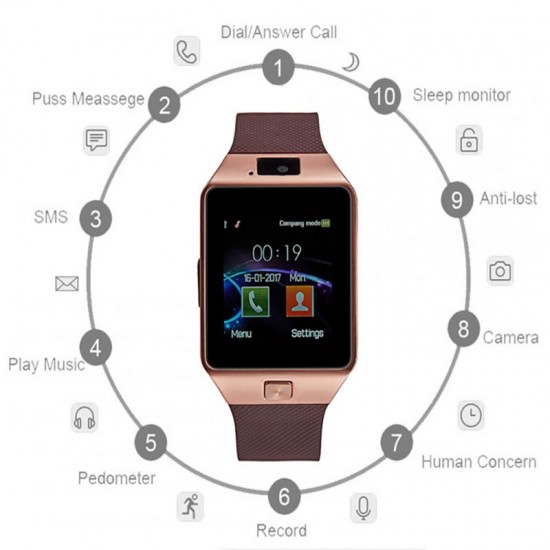 Dz09 High-end Smart Bracelet Bluetooth Positioning Pedometer Anti-lost Wearable Smart Watch white